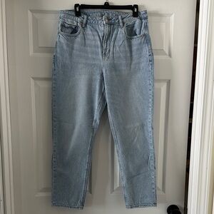 American Eagle Light Blue High-Rise Straight Jeans